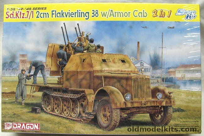 Dragon 1/35 Sd.Kfz. 7/1 2cm Flakvierling 38 With Armored Cab - Smart Kit, 6533 plastic model kit